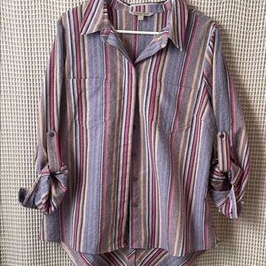 Liverpool Multicolor Striped Button Down Shirt